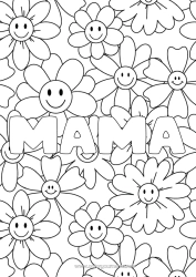 Pagină de colorat pentru copii Flori Mandala Primăvară Nume decorat Desene de colorat complexe Fundal decorativ