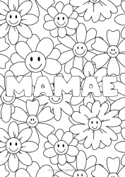 Página de desenho infantil Flores Mandala Primavera Nome decorado Colorações Complexas Fundo decorativo