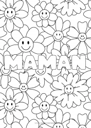 Coloriage enfant Fleurs Mandala Printemps Nom décoré Coloriages complexes