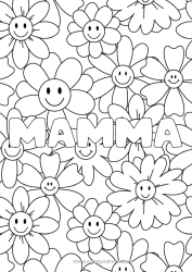 Färgläggningssida för barn Blommor Mandala Vår Utsmyckat namn Komplexa målarbilder Dekorativ bakgrund
