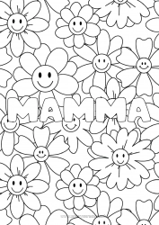 Pagina da colorare per bambini Fiori Mandala Primavera Nome decorato Colorazioni complesse Sfondo decorativo