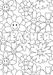 Free colouring Flowers Mandala Spring Decorated name Complex colouring pages Decorative background
