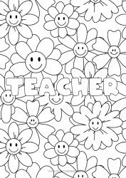 Child coloring page Flowers Mandala Spring Decorated name Complex coloring pages