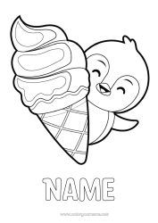 Free colouring Penguin, Tuxedo Animal Treats, sweets Ice cream Birds and flying mammals