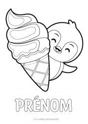 Dessin gratuit Pingouin, Manchot Gourmandises, sucreries Glace Oiseaux et mammifères volants