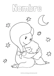 Dibujo libre Lindo Mamá Abuela Feliz día de fiesta Te amo Niño Niñera Doodle Dibujos intermedios para colorear Adulto Abrazo