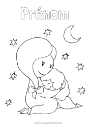 Coloriage gratuit Mignon Maman Mamie Bonne fête Je t'aime Enfant Nounou Doodle Coloriages intermédiaires Adulte