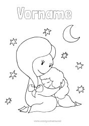 Kostenlose Malvorlage Niedlich Mama Oma Frohes Fest Ich liebe dich Kind Kindermädchen Gekritzel Mittelstufenmalvorlagen Erwachsener Umarmung
