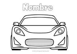 Colorear gratis Vehículos Coches Coche de carreras Dibujos fáciles para colorear Automóviles, furgonetas y autocaravanas Vehículos de carreras y pistas Dibujo animado Cartoon Vehículos con personajes