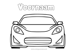 Gratis tekening Voertuigen Auto Raceauto Eenvoudige kleurplaten Auto's, busjes en campers Racewagens en circuits Cartoon Cartoon Voertuigpersonages