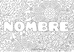 Colorear gratis Verano Mar Pescado Nombre decorado Dibujos complejos para colorear Animales marinos o acuáticos Fondo decorativo