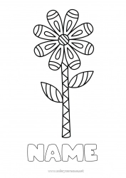 Free coloring Flowers Easy coloring pages