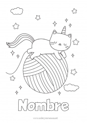 Dibujo libre Lindo Cat Kawaii Unicornio Animales Perros y gatos Dragones, unicornios y animales fantásticos