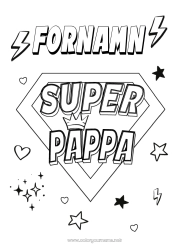 Färgläggningssida att anpassa Pappa Hjälte Lätta målarbilder Supermärke