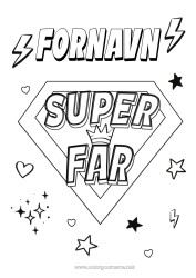 Gratis farvelægning Far Helt Nem farvelægning Super badge