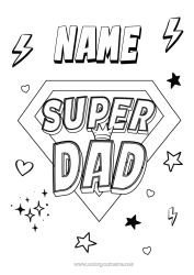 Free drawing Dad Hero Easy coloring pages Super badge