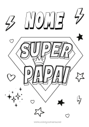 Desenho para personalizar Papai Herói Desenhos para colorir fáceis Emblema super