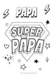 Coloriage enfant Papa Héros Coloriages faciles Badge super