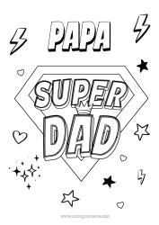 Colorear gratis Papá Héroe Dibujos fáciles para colorear Insignia Super