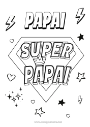 Página de desenho infantil Papai Herói Desenhos para colorir fáceis Emblema super