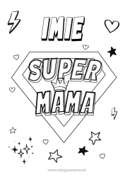 Kolorowanka za darmo Mama Bohater Łatwe kolorowanki Super odznaka