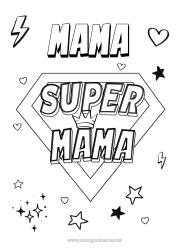 Kolorowanka dla dziecka Mama Bohater Łatwe kolorowanki Super odznaka
