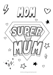 Child coloring page Mum Hero Easy coloring pages Super badge