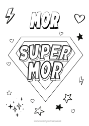 Farvelægningssiden for børn Mor Helt Nem farvelægning Super badge