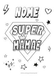 Desenho para personalizar Mamãe Herói Desenhos para colorir fáceis Emblema super