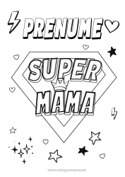 Desen liber de colorat Mama Erou Desene de colorat ușoare Insignă super