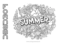 Gratis färgläggning Mandala Sommar Symboler Komplexa målarbilder