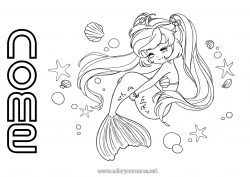 Disegno gratuito Estate Mare Sirena Manga