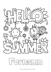 Gratis färgläggning Blommor Fågel Sommar Sol Positiv Fåglar och flygande däggdjur