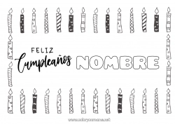 Dibujo libre Vela Cumpleaños Dibujos fáciles para colorear Mensaje de feliz cumpleaños (inglés)