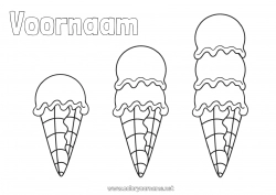 Gratis tekening Zomer Voedsel Activiteiten voor Kinderen Lekkernijen, zoetigheden IJs Eenvoudige kleurplaten