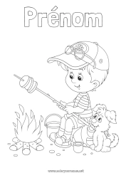 Dessin gratuit Garçon Été Nourriture Enfant Camping