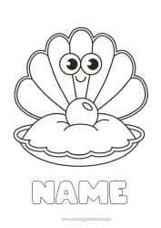 Free colouring Cute Cute Summer Sea Animal Easy colouring pages Marine or aquatic animals