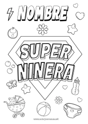 Dibujo libre Héroe Niñera Insignia Super