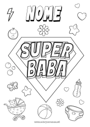 Desenho grátis Herói Babá Emblema super