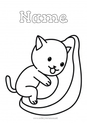 Free drawing Cute Cat Kawaii Food Fruits Easy coloring pages Dog and cat Avocado