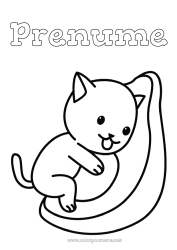 Pagină de colorat gratuită Drăguț Pisică Drăguț Mâncare Animal Fructe Desene de colorat ușoare Câini și pisici Avocat