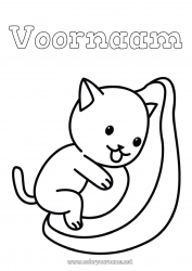Gratis kleurplaat Schattig Kat Kawaii Voedsel Dier Fruit Eenvoudige kleurplaten Honden en katten Avocado