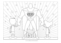 Child coloring page Dad Happy feast day ! Girl Boy Hero Intermediate coloring pages Super badge