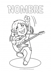 Dibujo libre Chica Niño Música Día Mundial de la Música Guitarra Instrumentos de música Músico Profesiones Artísticas