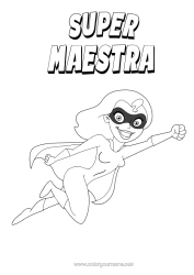 Colorazione gratuita Mamma Eroe Sorella Tata Disegni intermedi