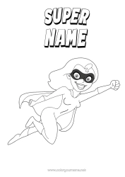 Free colouring Mum Hero Sister Nanny Intermediate colouring sheets