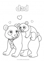 Child coloring page Bear Dad Animal Intermediate coloring pages Forest animals