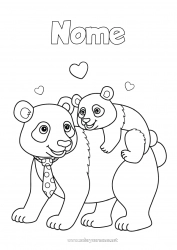 Página de desenho infantil Urso Papai Animal Colorações Intermediárias Animais da floresta