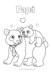 Colorear gratis Llevar Papá Animales Dibujos intermedios para colorear Animales del bosque