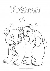 Dessin gratuit Ours Papa Animal Coloriages intermédiaires Animaux de la forêt